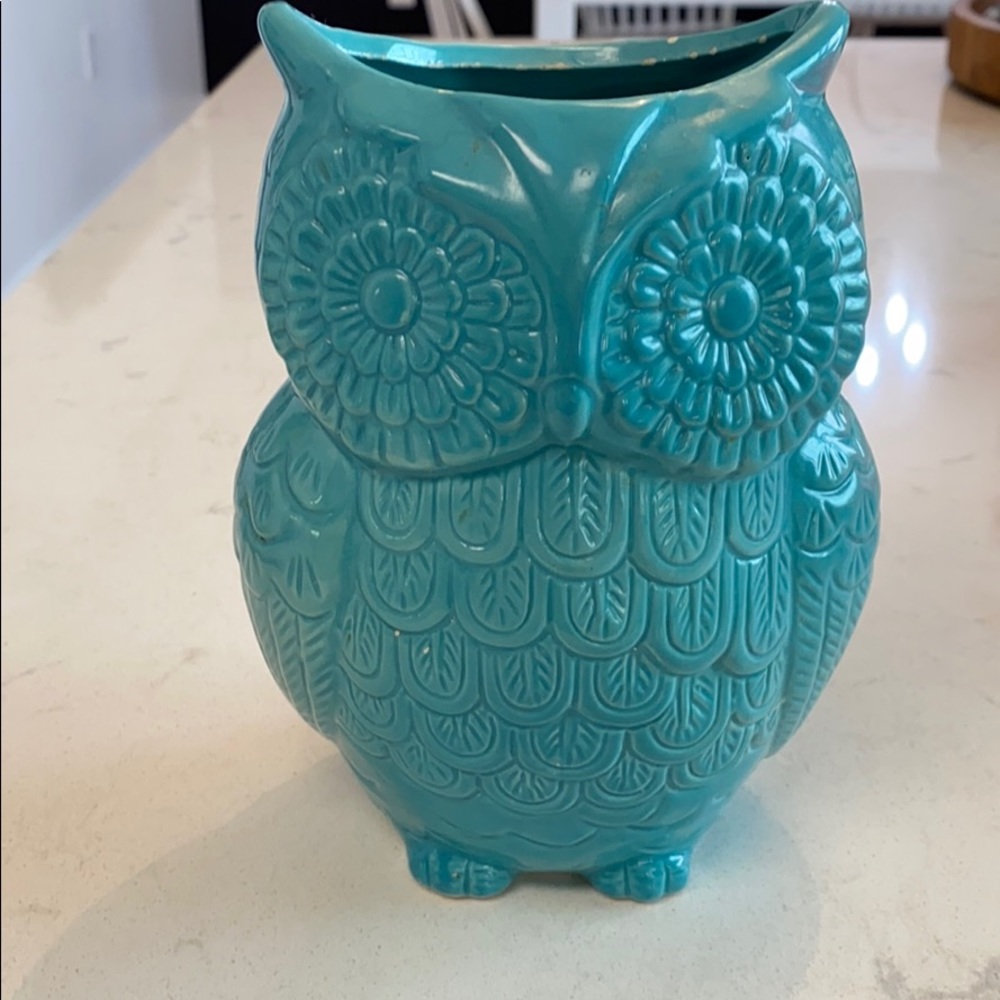 Owl utensil holder